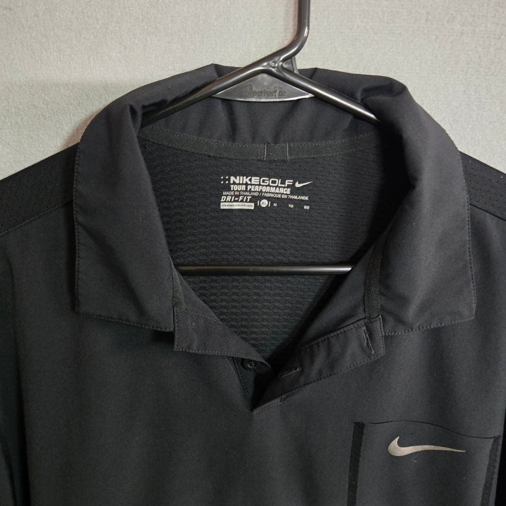 Nike Golf Tour Performance Dri-FIT Polo Shirt Mens XL Black Short Sleeve Pocket